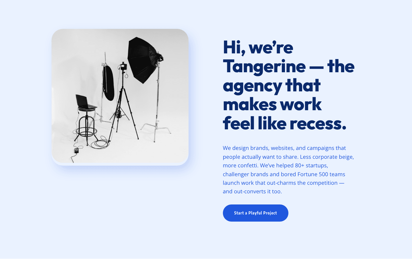 Playful Agency Hero Section for Divi 5 — Image Left Layout