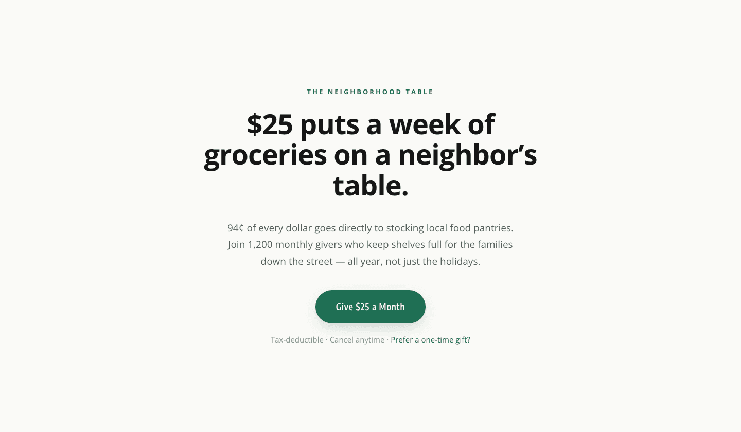 Minimal Nonprofit Donation CTA — Divi 5 Layout