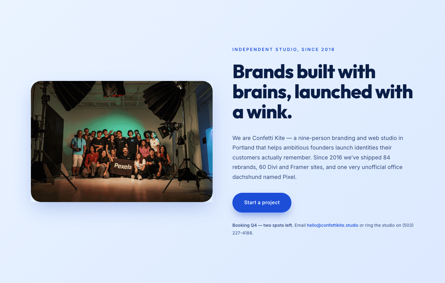Playful Agency Hero Section for Divi 5 — Ideas With A Wink
