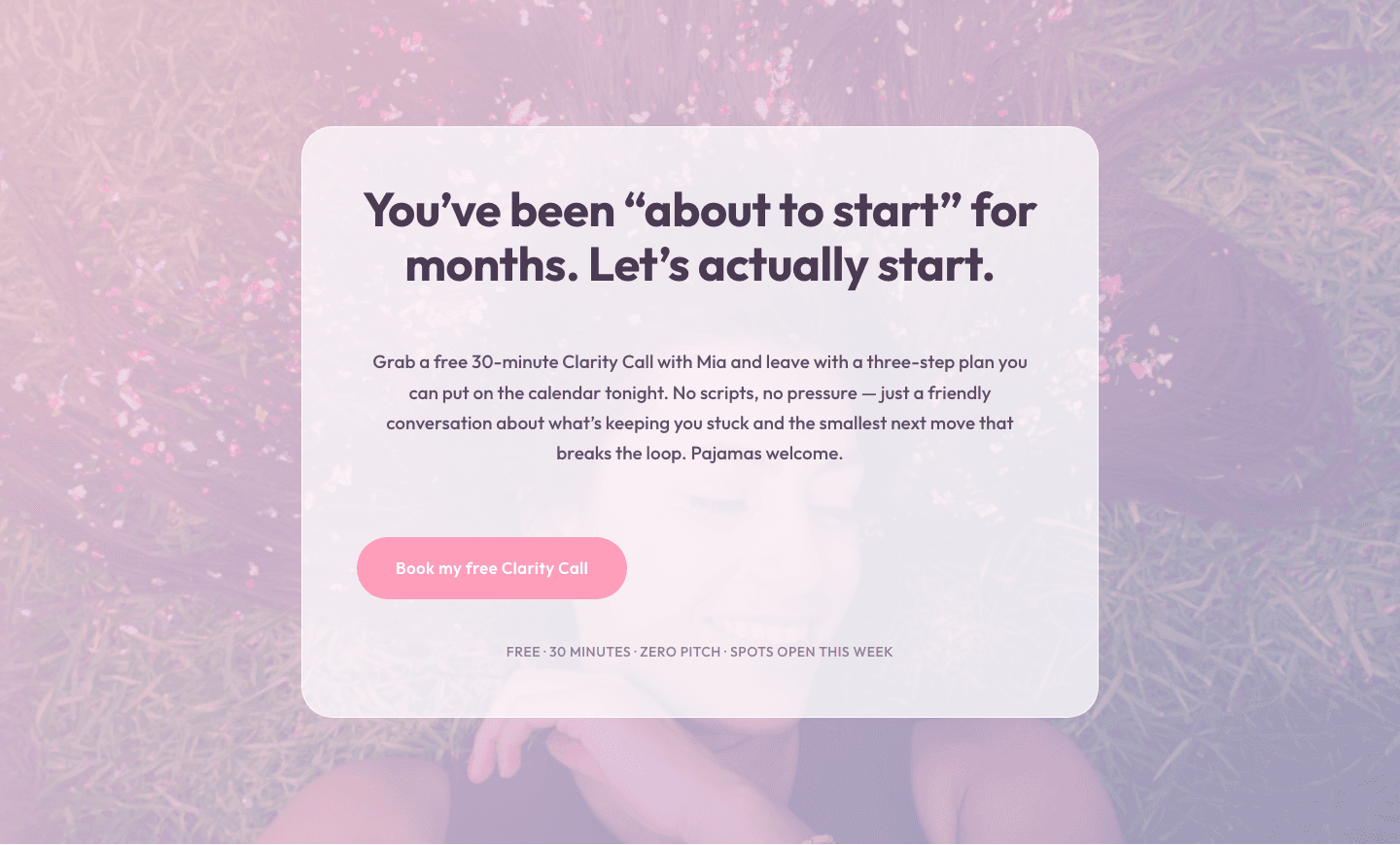 Playful Pastel Coaching CTA — Free Clarity Call Banner