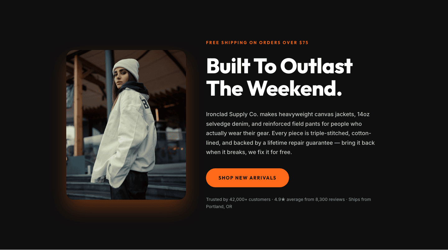 Bold Ecommerce Hero Layout for Divi 5 — Product Launch Section