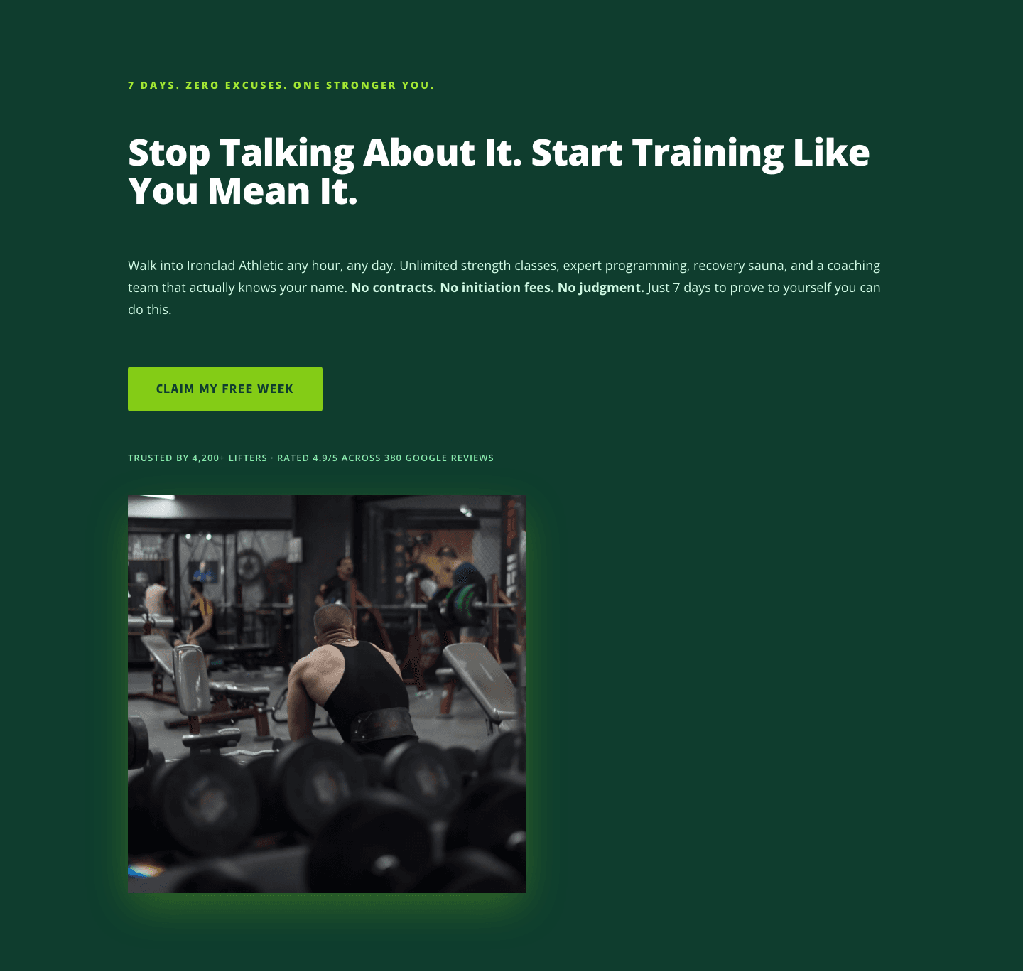 Bold Fitness CTA — Free Week Trial Divi 5 Layout