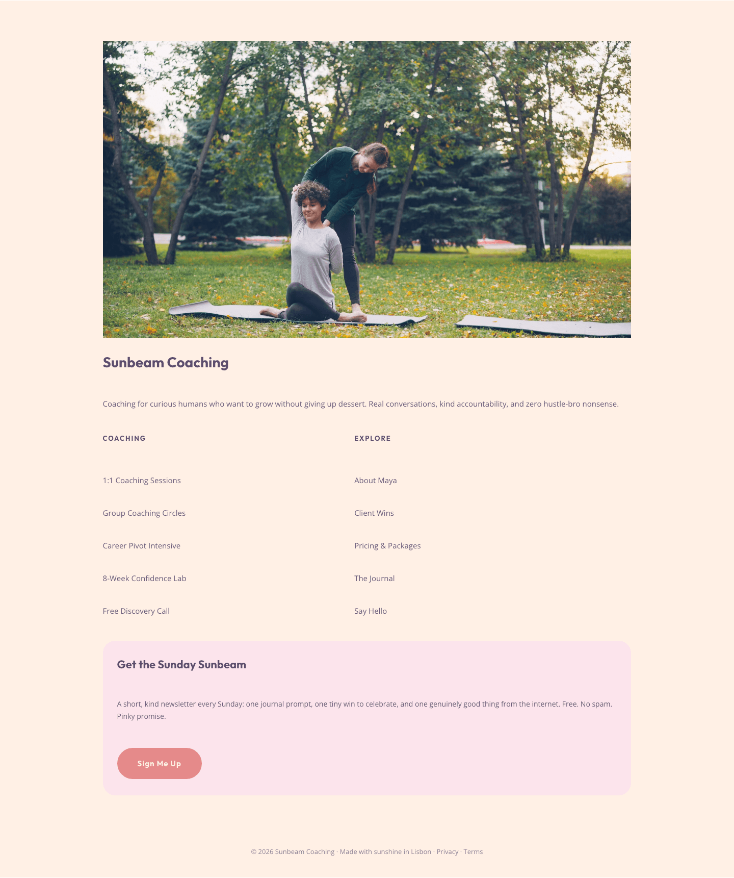 Playful Pastel Coaching Footer — Free Divi 5 Layout