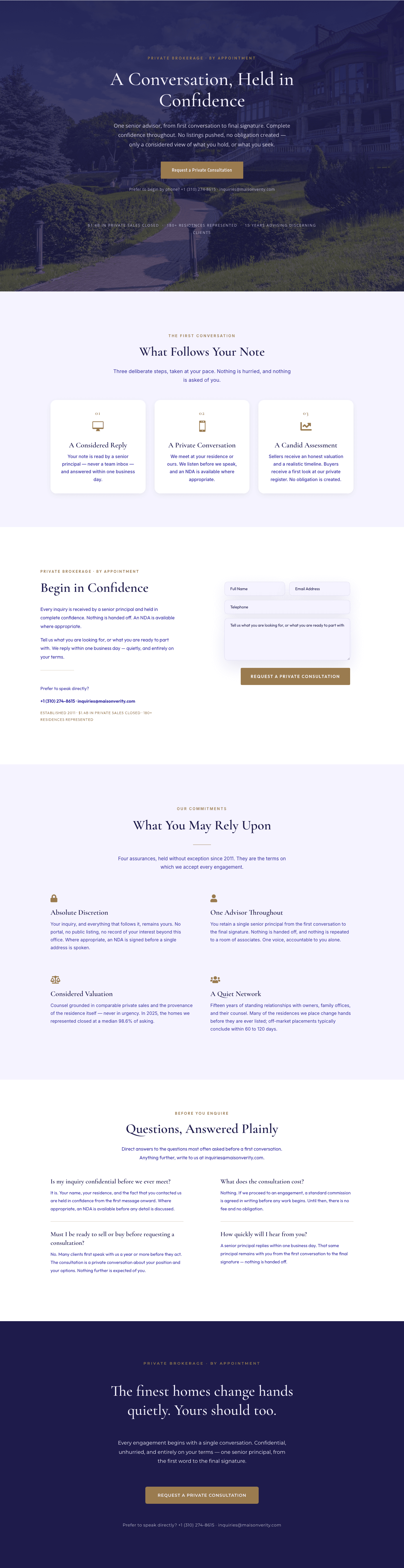 Maison Verity — Elegant Real Estate Private Consultation Page for Divi 5